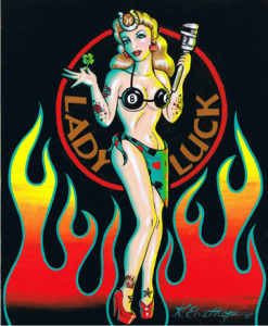 For a minute, I thought that horseshoe on Lady Luck's head was an Isis crown...but that actually wouldn't be too far off.